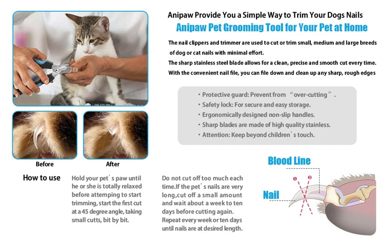 Professional Pet Nail Clippers for Claw Care & Grooming