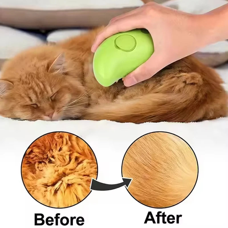 Pet Grooming Brush with Steam & Massage