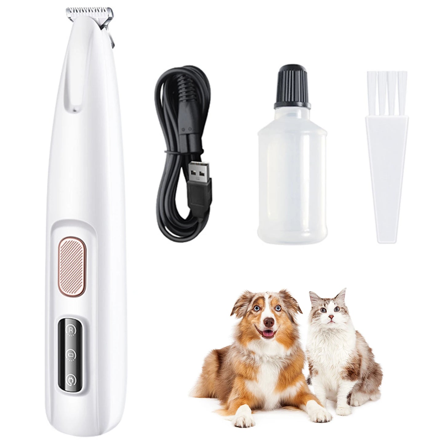 Rechargeable Pet Clippers with LED Light for Grooming