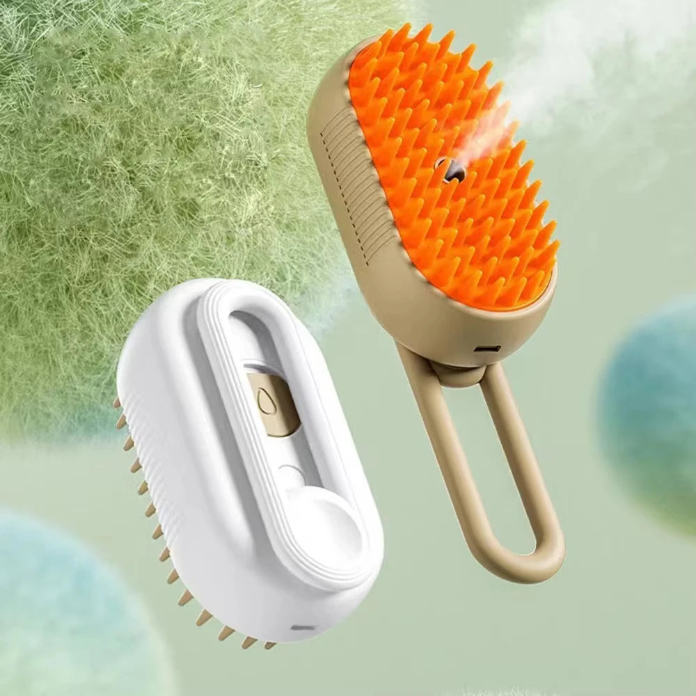 Pet Spray Massage Brush with Steam & Hair Removal
