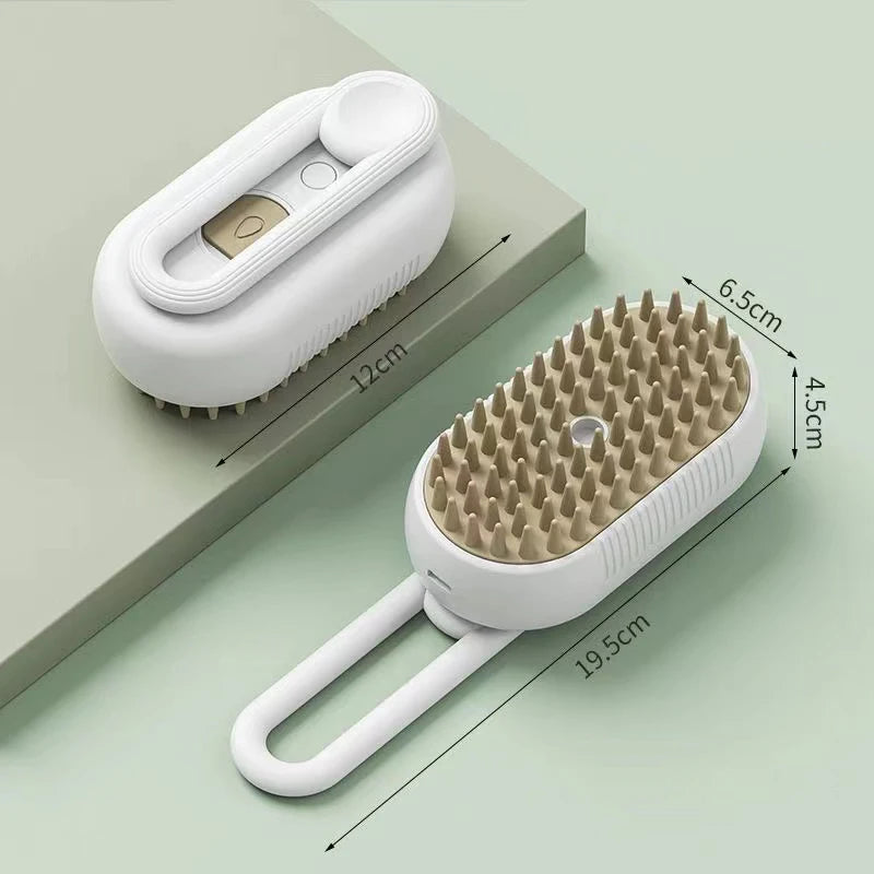Pet Spray Massage Brush with Steam & Hair Removal