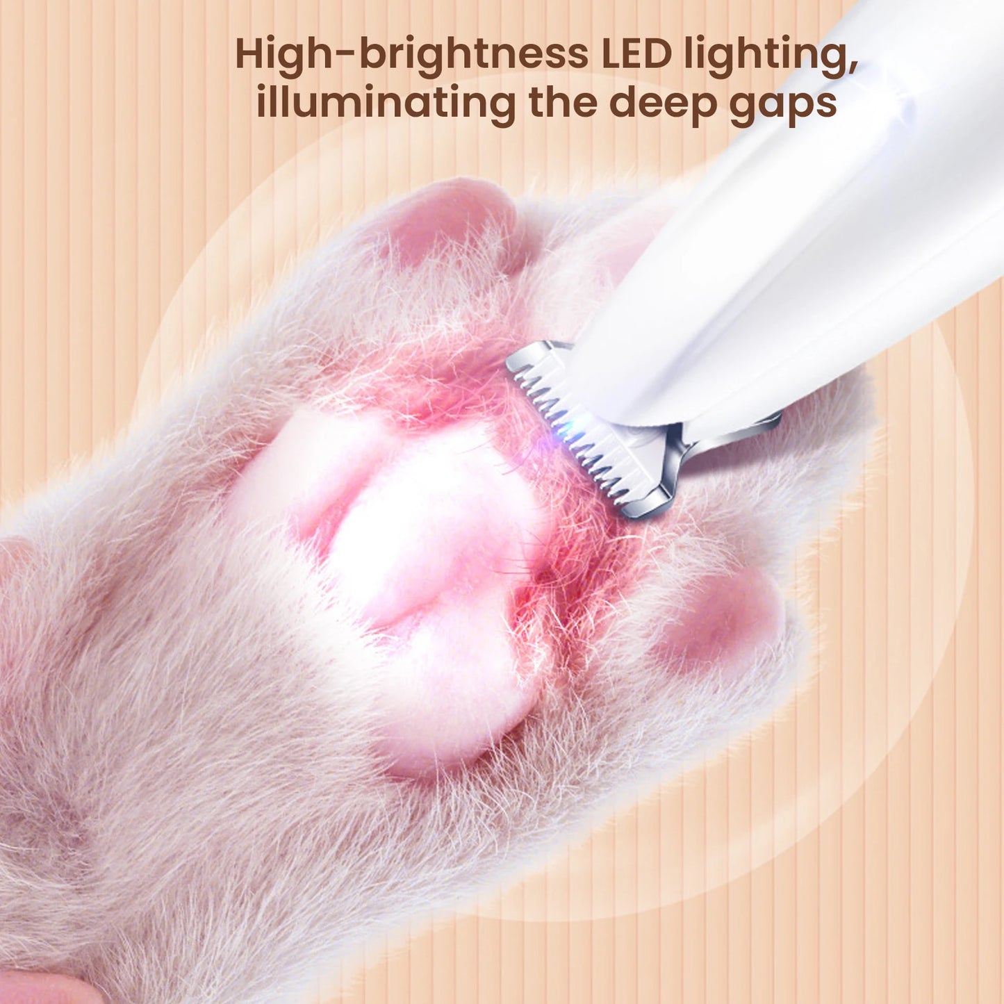 Rechargeable Pet Clippers with LED Light for Grooming