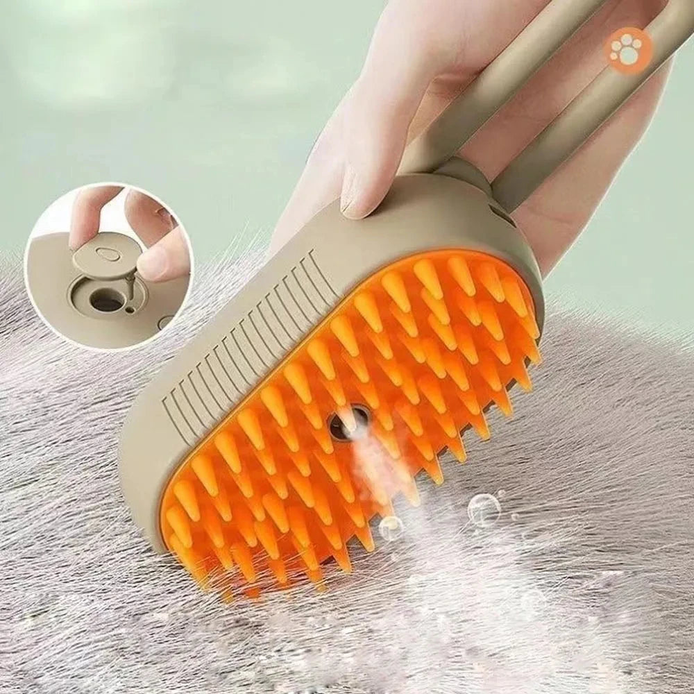 Pet Spray Massage Brush with Steam & Hair Removal