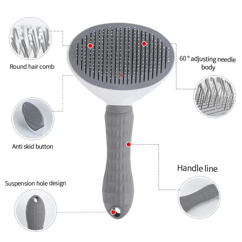 Stainless Steel Pet Grooming Brush for Cats & Dogs