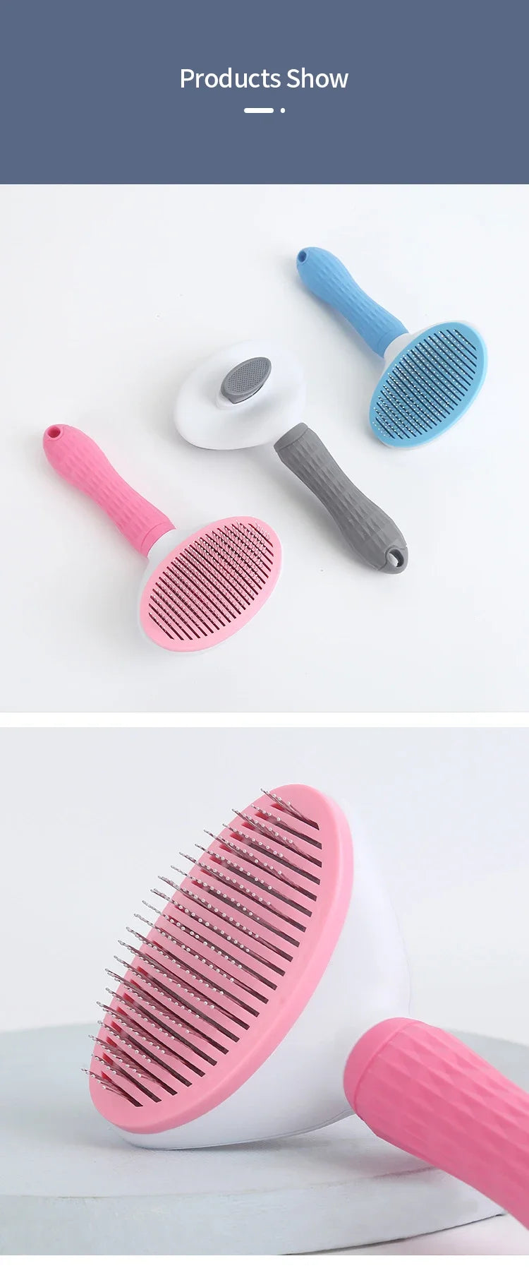 Stainless Steel Pet Grooming Brush for Cats & Dogs