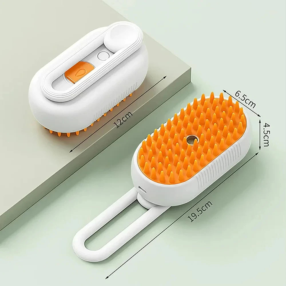 Pet Spray Massage Brush with Steam & Hair Removal