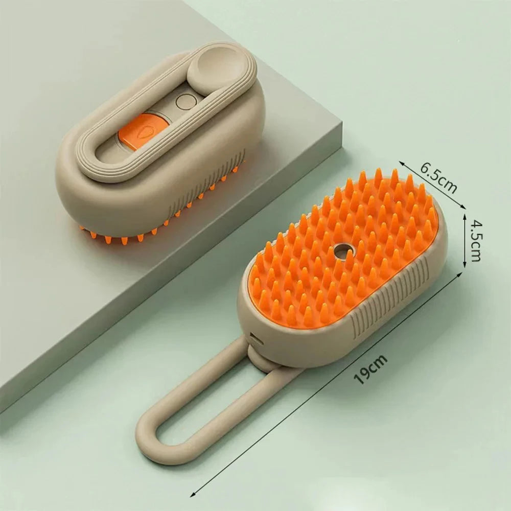 Pet Spray Massage Brush with Steam & Hair Removal
