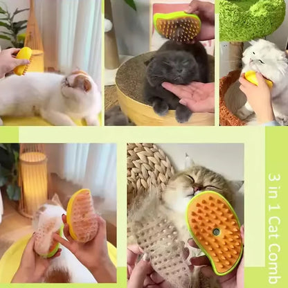 Pet Grooming Brush with Steam & Massage
