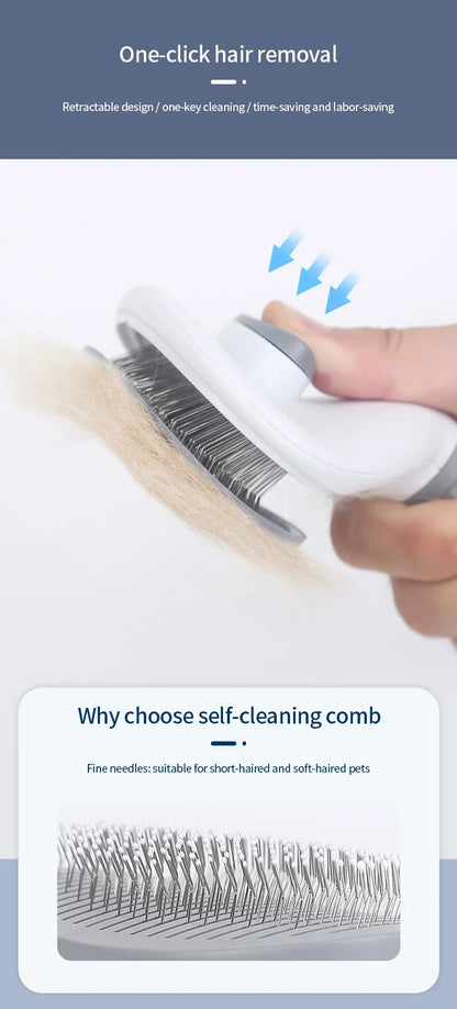 Stainless Steel Pet Grooming Brush for Cats & Dogs